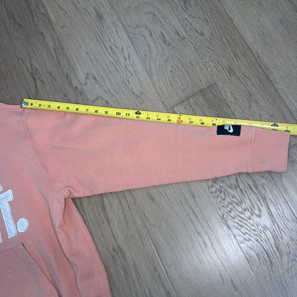 Nike Pink Quartz/ White Hoodie with 'Just Do It' Slogan Size Medium - Picture 6 of 10
